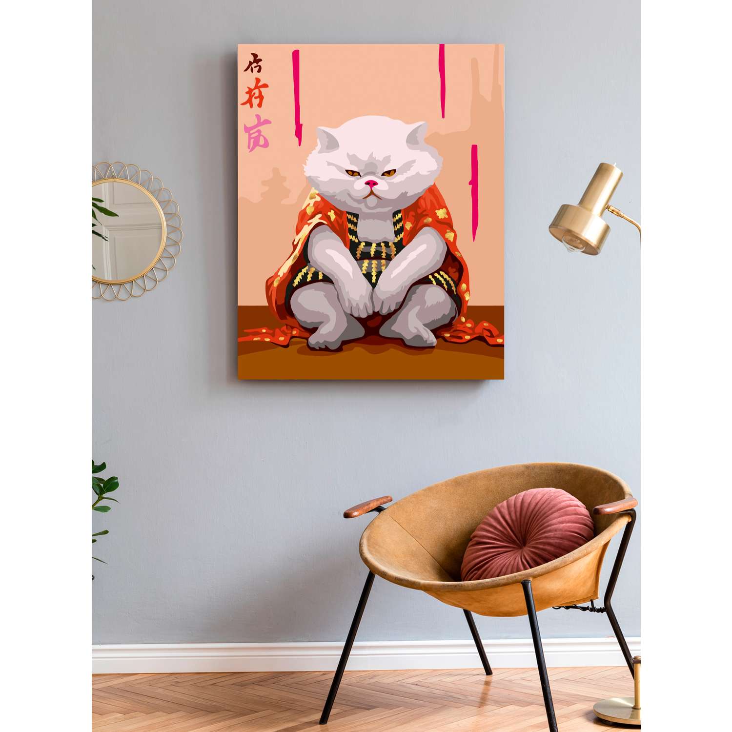 Картина по номерам Art on Canvas холст на подрамнике 40х50 см Японский-кот - фото 3