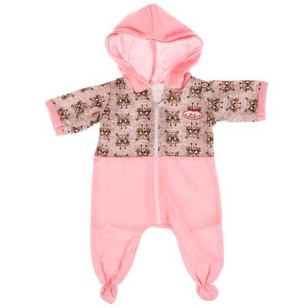 Одежда для кукол Карапуз 40-42 см комбинезон розово-серый совы