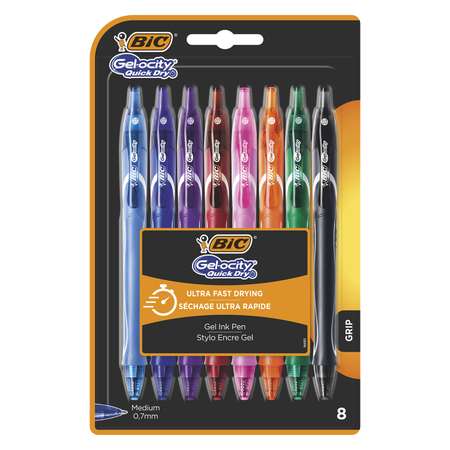 Ручка гелевая BIC Квик Драй 8цветов 8шт 964770