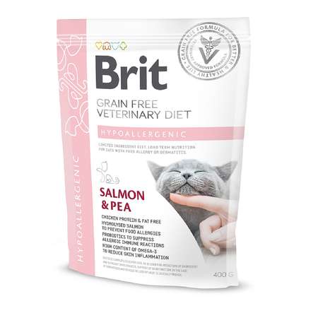 Корм для кошек Brit 400г Veterinary Diet Hypoallergenic беззерновой лосось