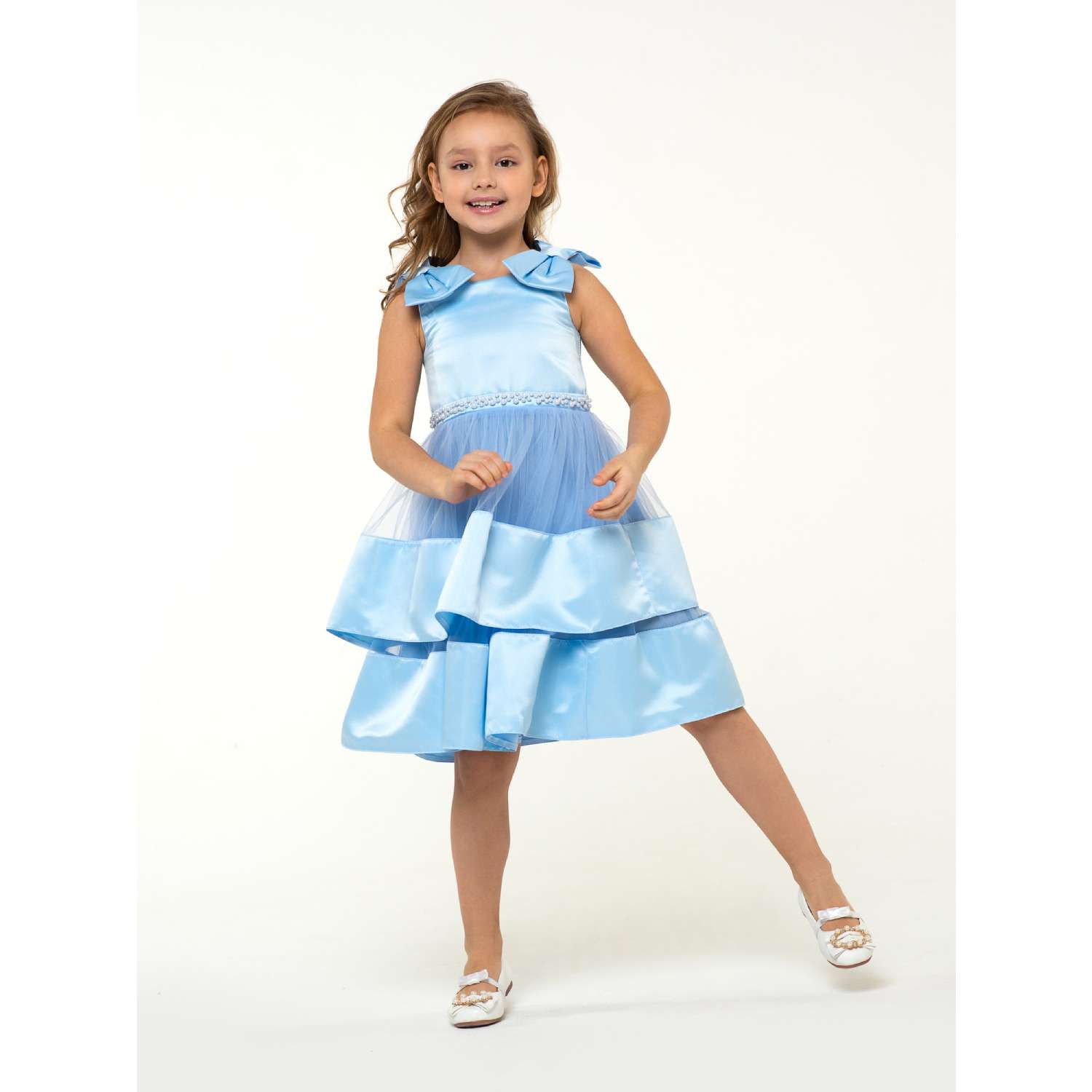 Платье нарядное LisaWeta D-004-22 голубой - фото 1