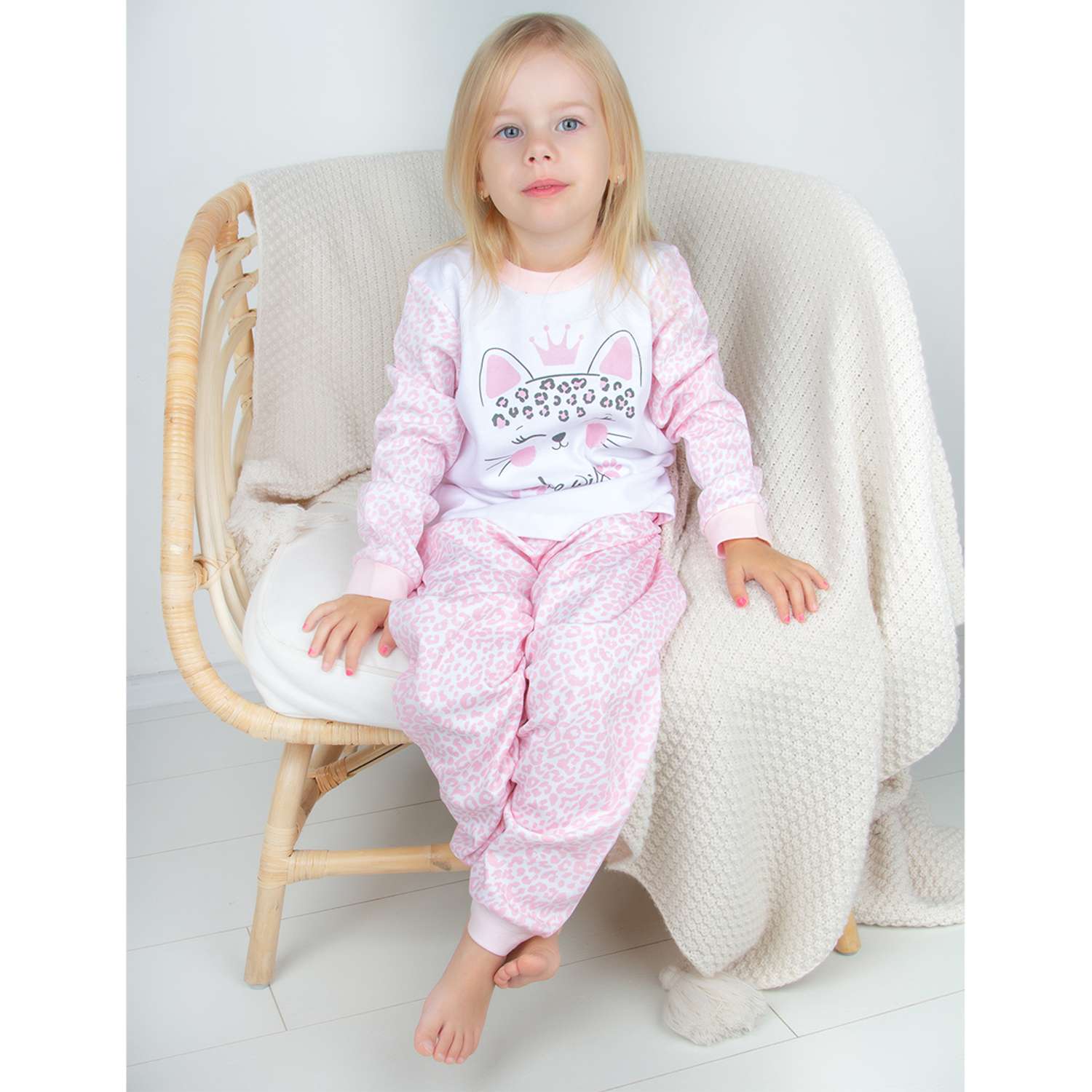 Пижама Linas baby 1292-11-Белый-розовый - фото 3