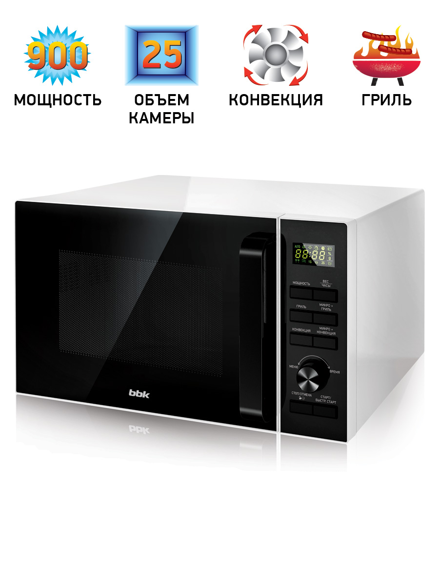 Микроволновая печь BBK 25MWC-992T/WB белый/черный - фото 3