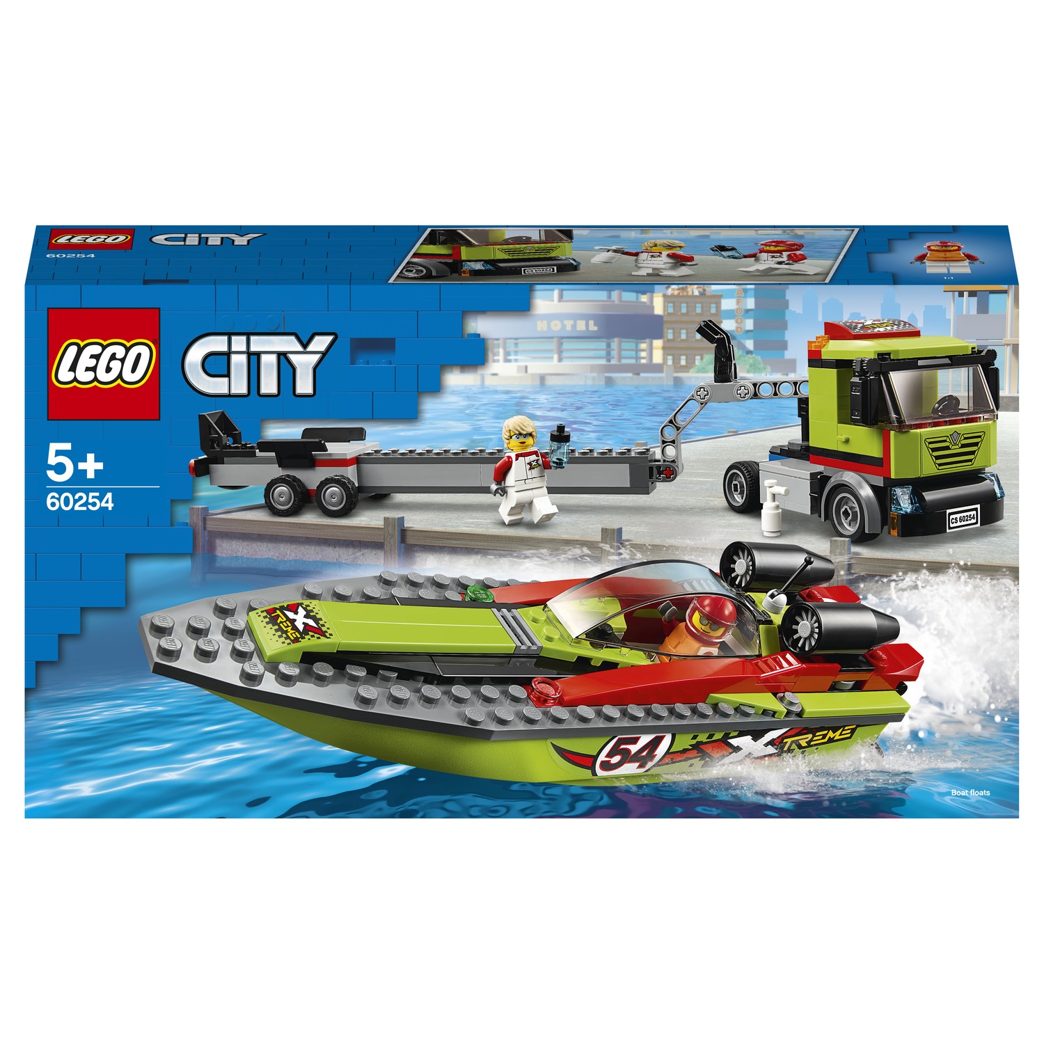 Конструктор LEGO City Great Vehicles Транспортировщик скоростных катеров  60254 купить по цене 999 ₽ в интернет-магазине Детский мир