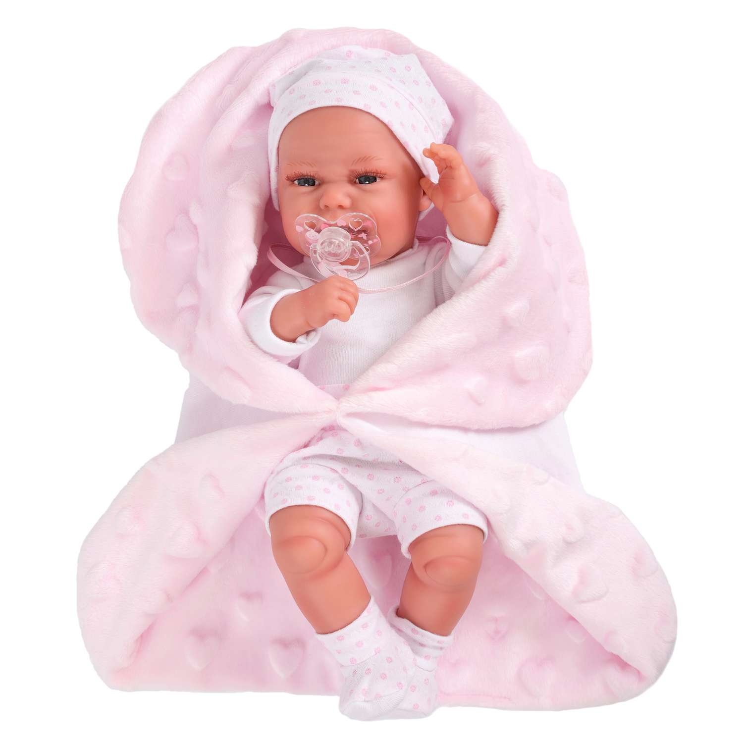 Кукла-пупс Antonio Juan Фатима на розовом одеяле 33 см виниловая 6026P - фото 1