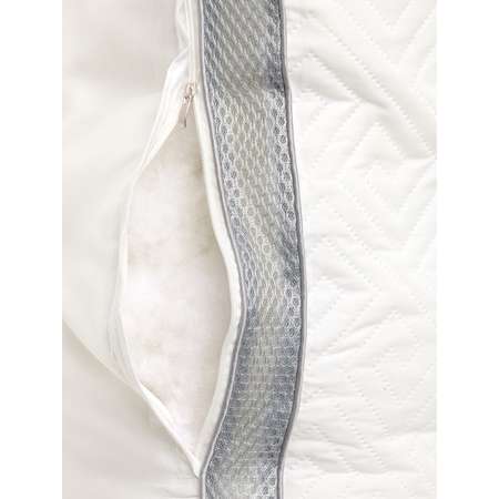 Подушка для сна LUCKY 70x70 см искусственный Лебяжий пух белый/серый R000010