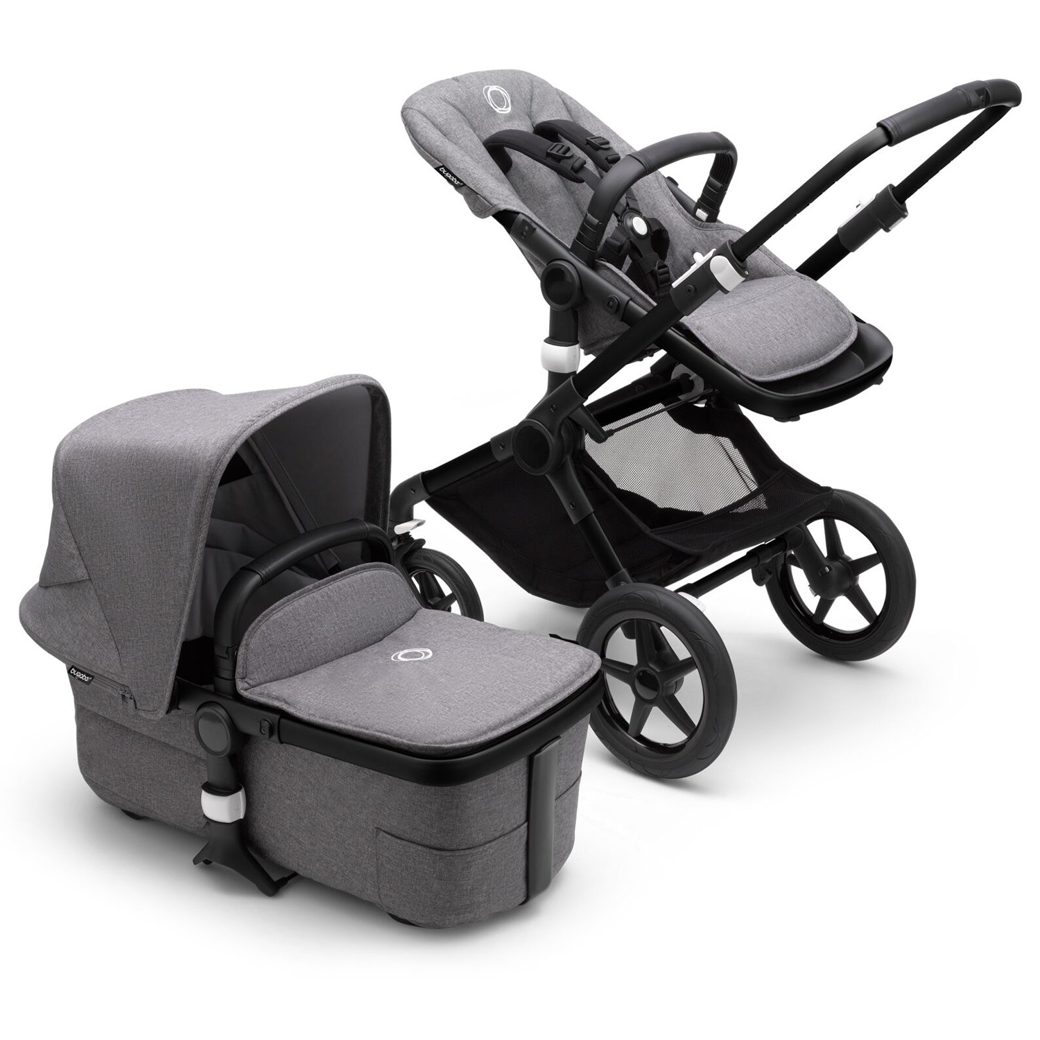 Коляска 2в1 Bugaboo Fox3 Complete Black Grey Melange-Grey Melange 2306010002 - фото 3