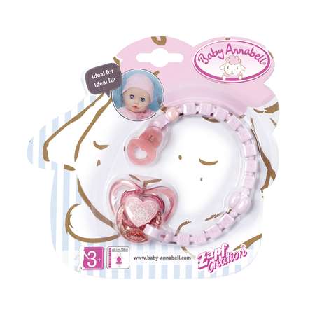 Аксессуары для кукол Zapf Creation Baby Annabell Соска с цепочкой Розовая 700-785P