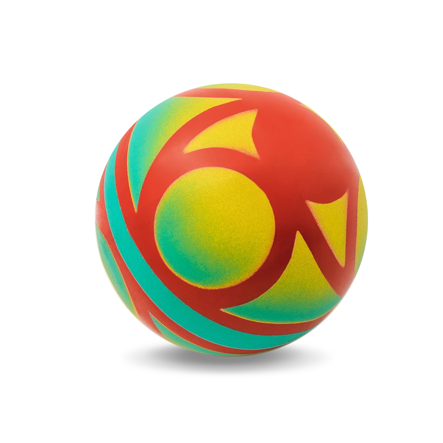 Мяч ЧАПАЕВ диаметр 100 мм Вертушок красный бирюзовый желтый - фото 1