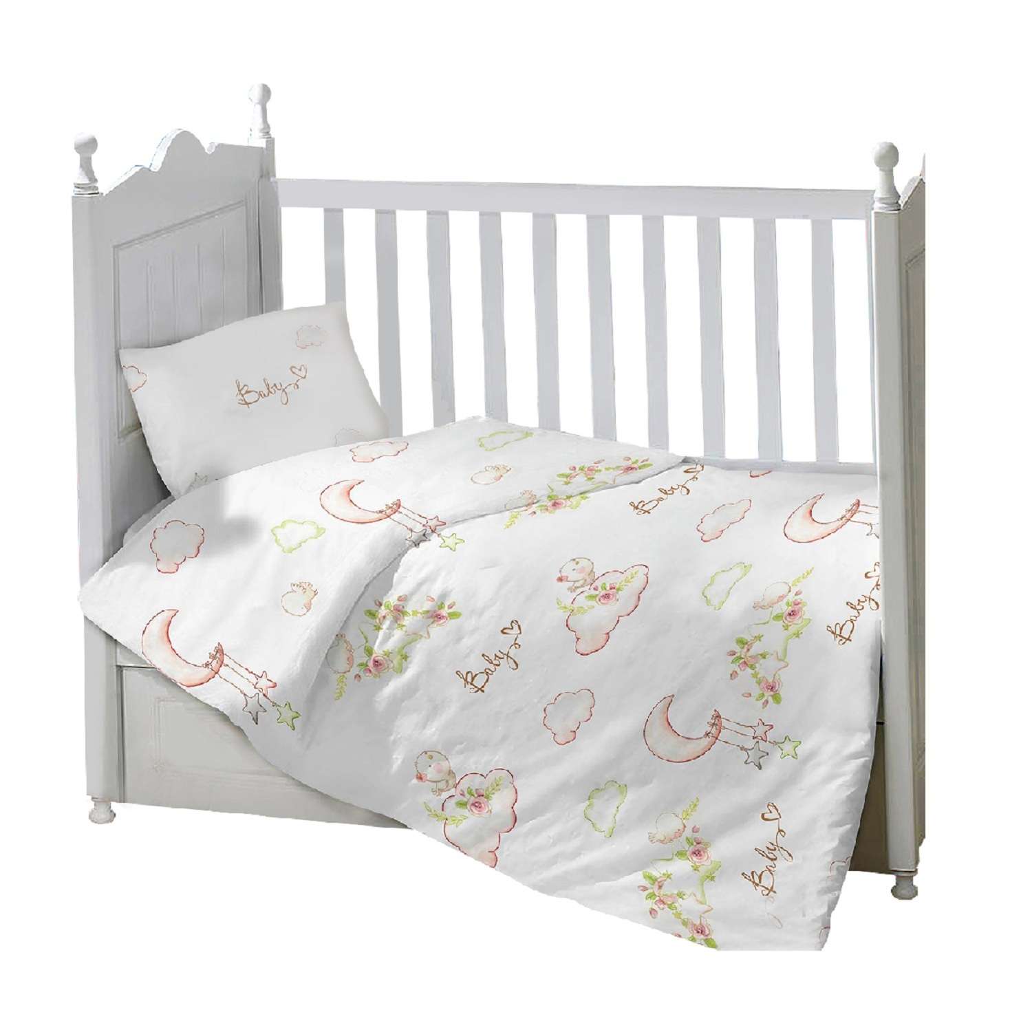 Комплект в кроватку Sweet Baby Gioco Luna 3предмета с рисунком Белый - фото 1