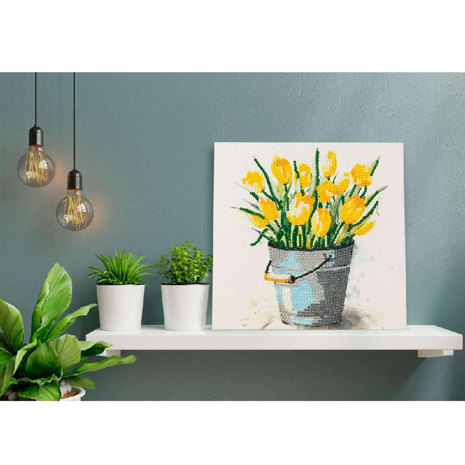 Кристальная мозаика Фрея ALBP-265постер Желтые тюльпаны 20 х 20 см - фото 2