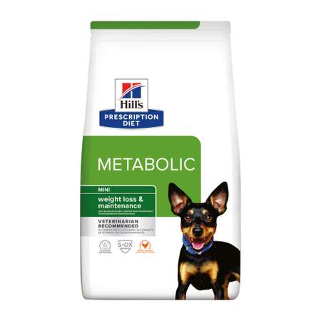 Корм для собак мелких пород HILLS 3кг Prescription Diet Metabolic Mini для снижения и контроля веса с курицей сухой