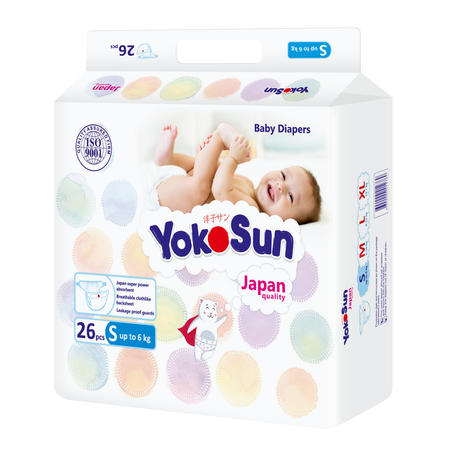 Подгузники YokoSun S до 6кг 26шт