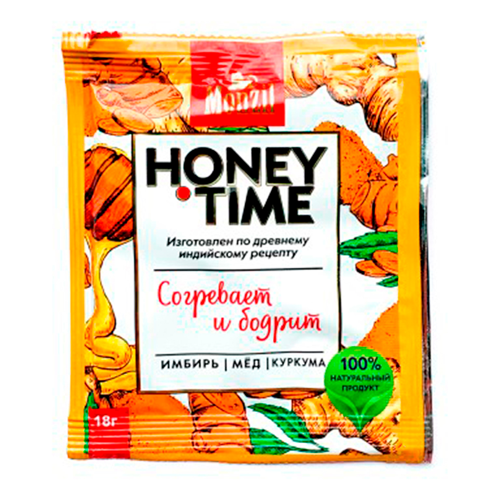 Имбирный напиток Monzil Honey Time Имбирь Мёд Куркума 6 пакетиков по 18 г - фото 3