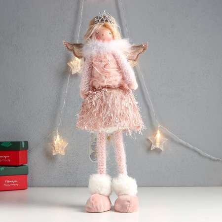 Кукла интерьерная Зимнее волшебство «Ангелочек-принцесса в розовом наряде» 41х12х12 см