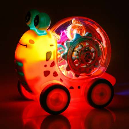 Интерактивная игрушка 1TOY Улитка прозрачная с световыми эффектами желтый