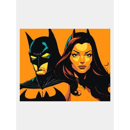 Картина по номерам 50х40 Selfica Бэтмен и женщина-кошка