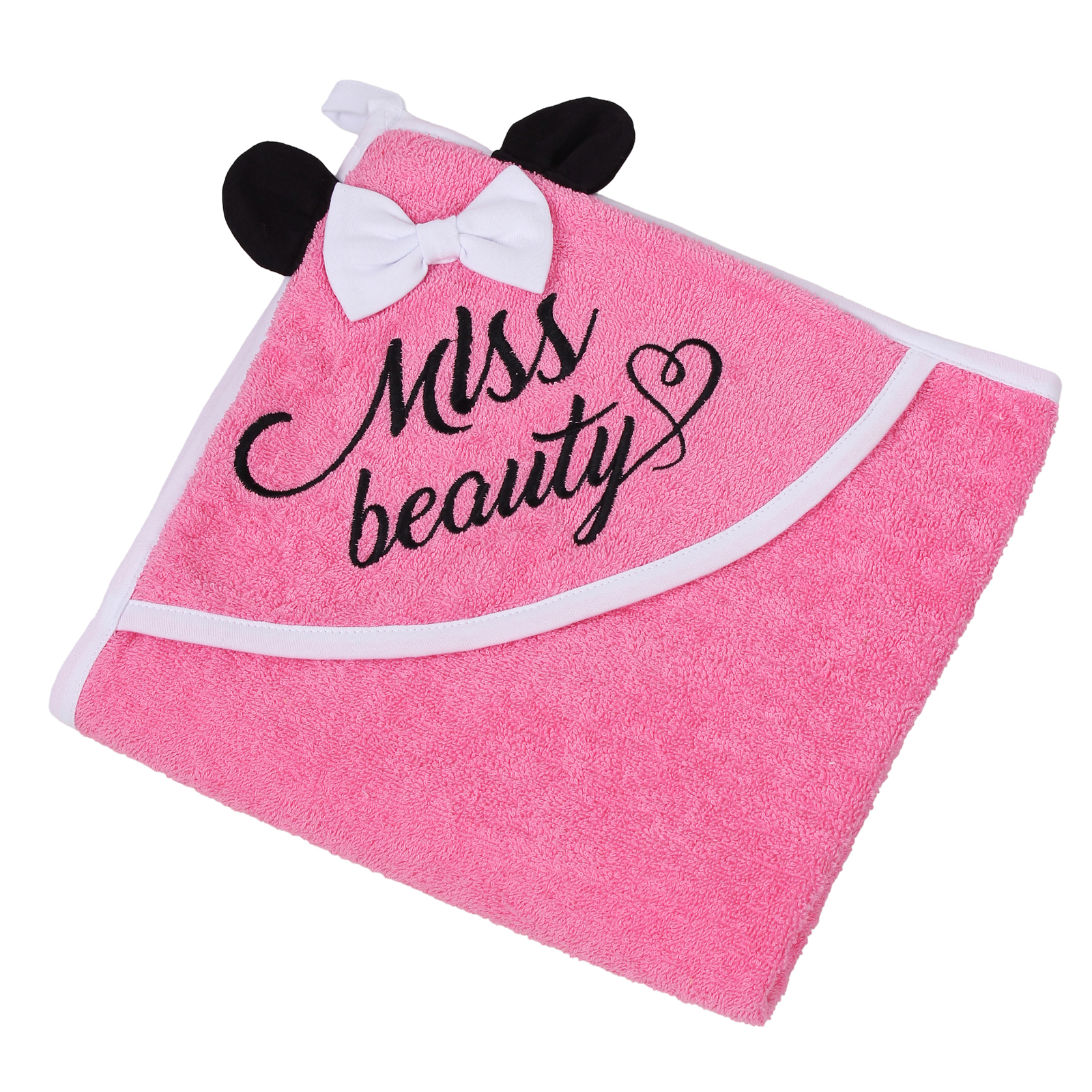Полотенце Amarobaby Miss Beauty с уголком Розовый - фото 4
