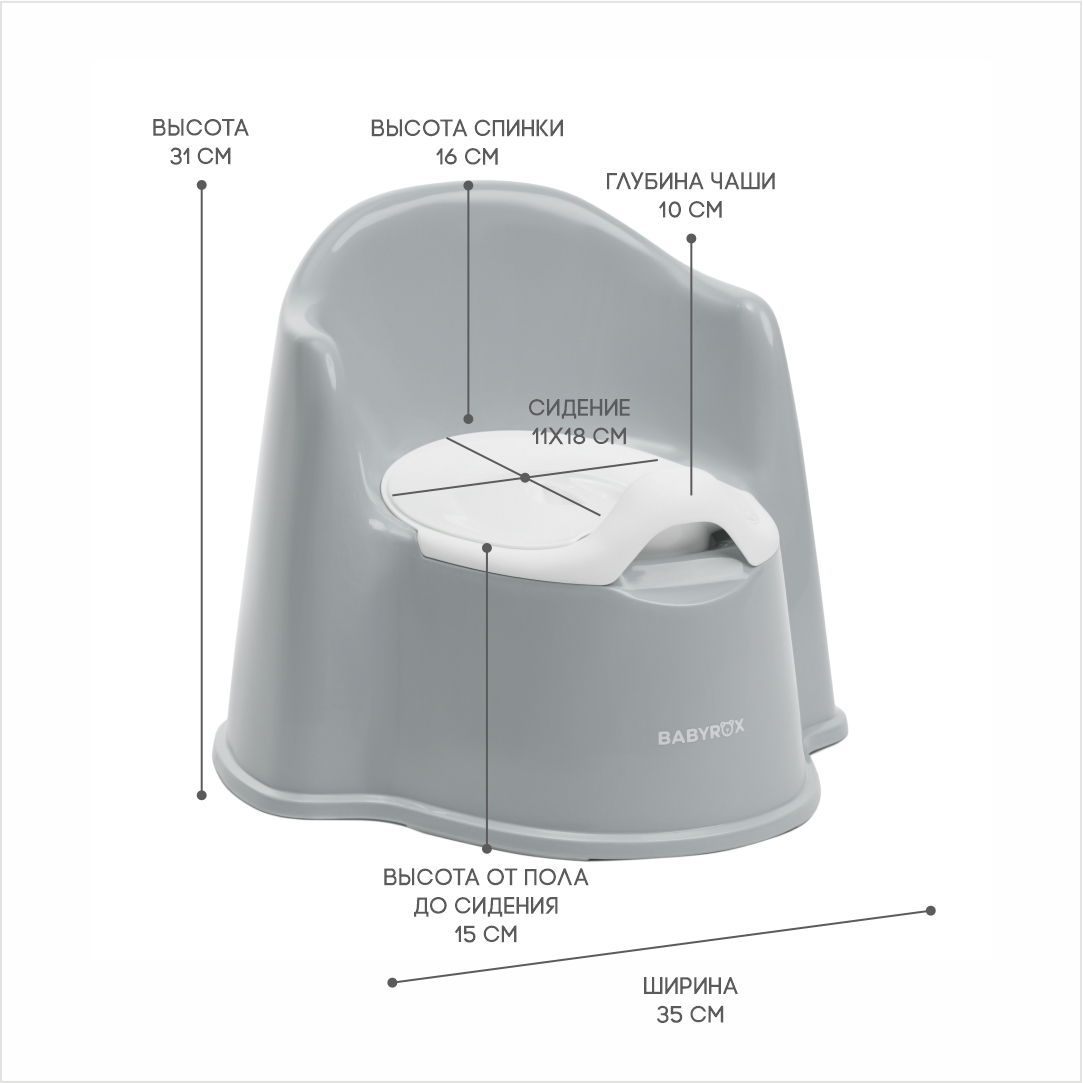 Кресло-горшок BabyRox серый - фото 6