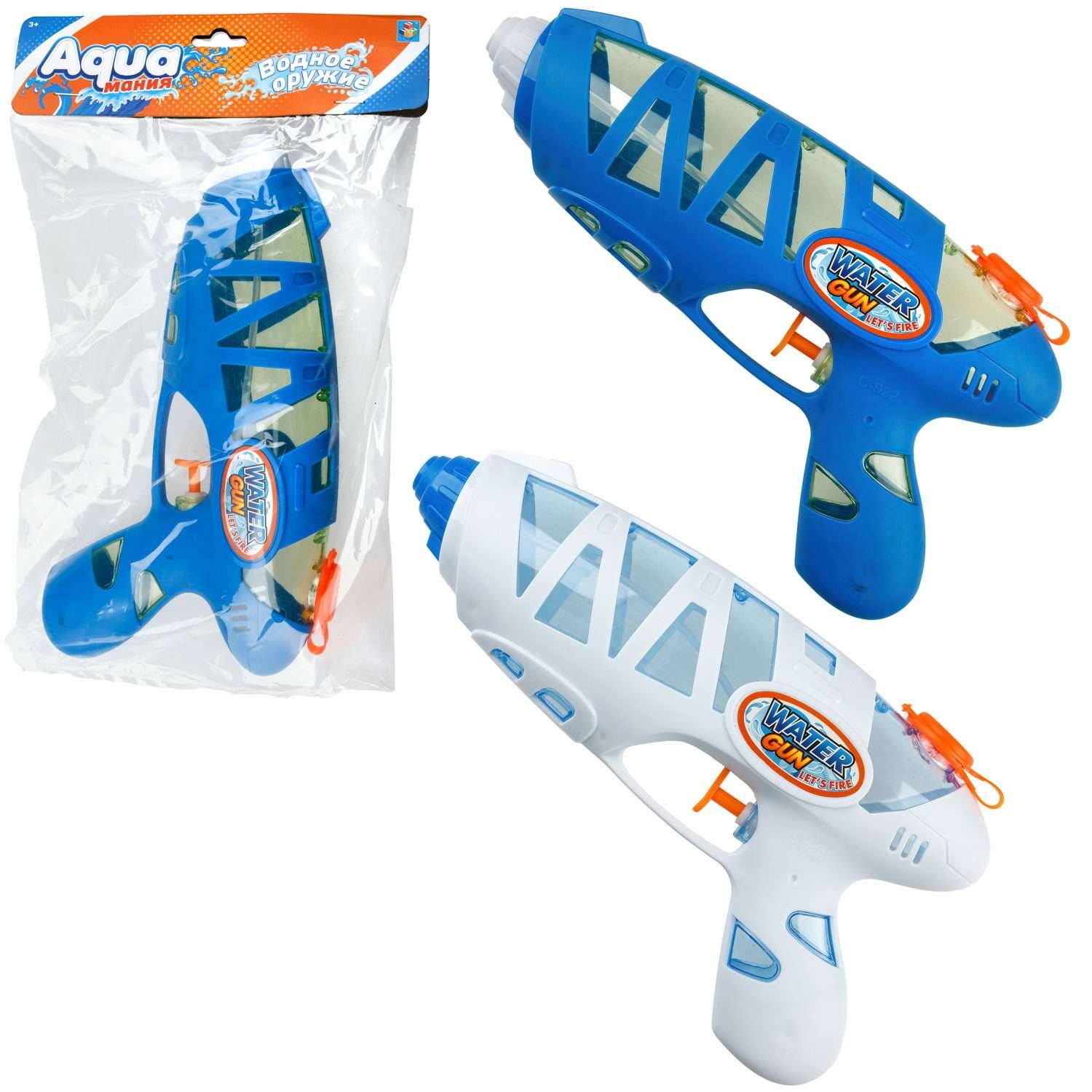 Водяной пистолет Аквамания 1TOY детское игрушечное оружие для мальчиков и девочек белый - фото 8