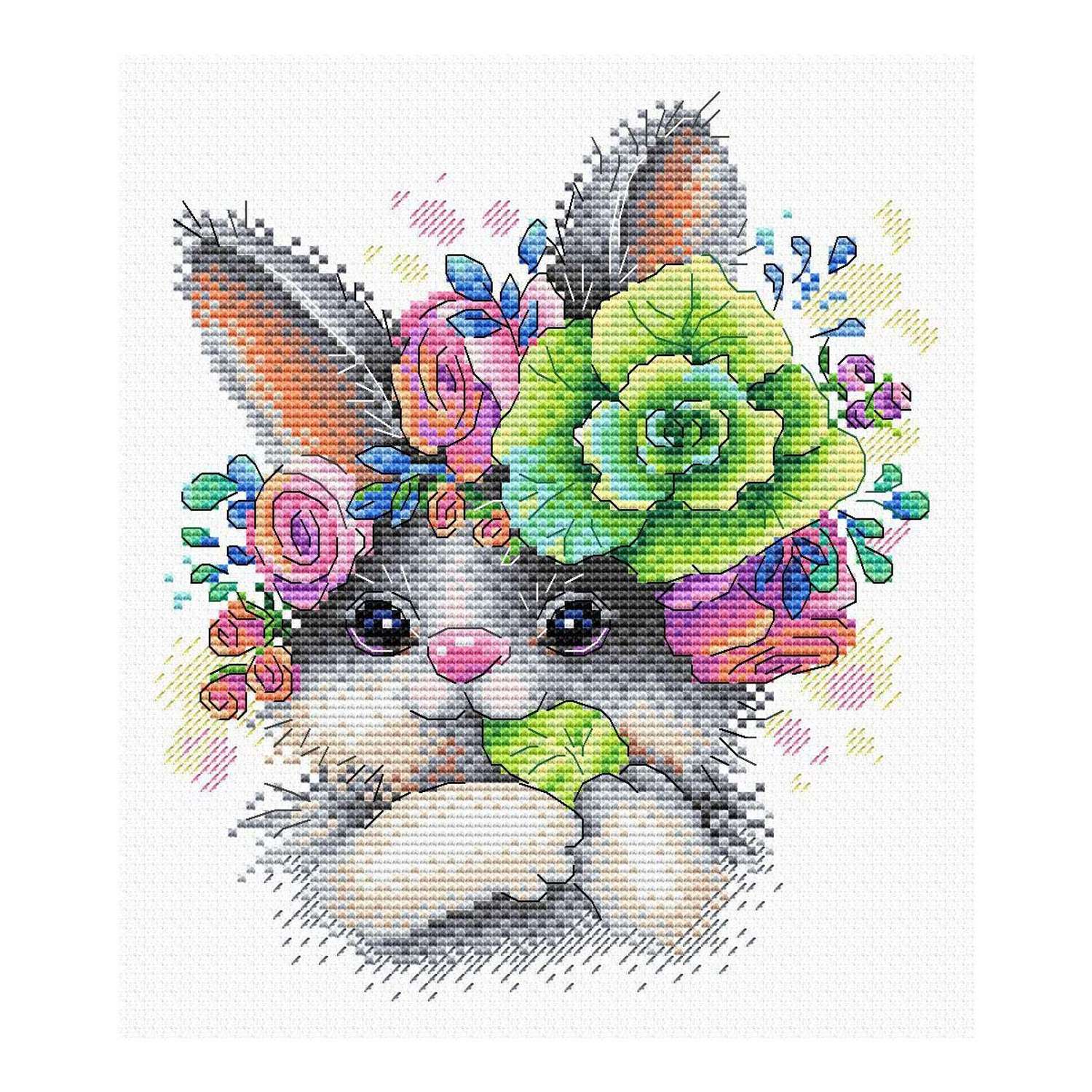 Набор для вышивания М.П.Студия крестом М-652 Очаровательный кролик 16х19 см - фото 1
