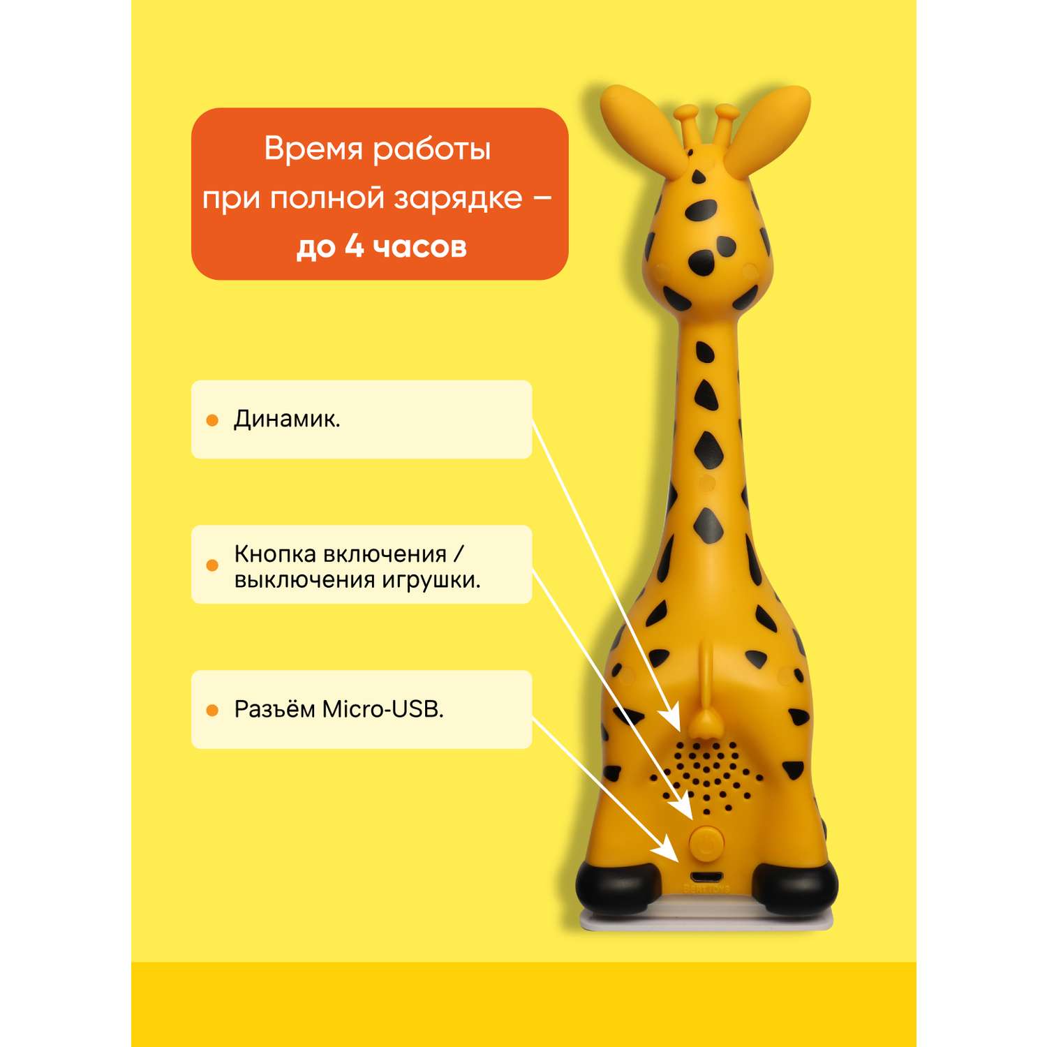 Интерактивная игрушка BertToys Жирафик Бонни - фото 8