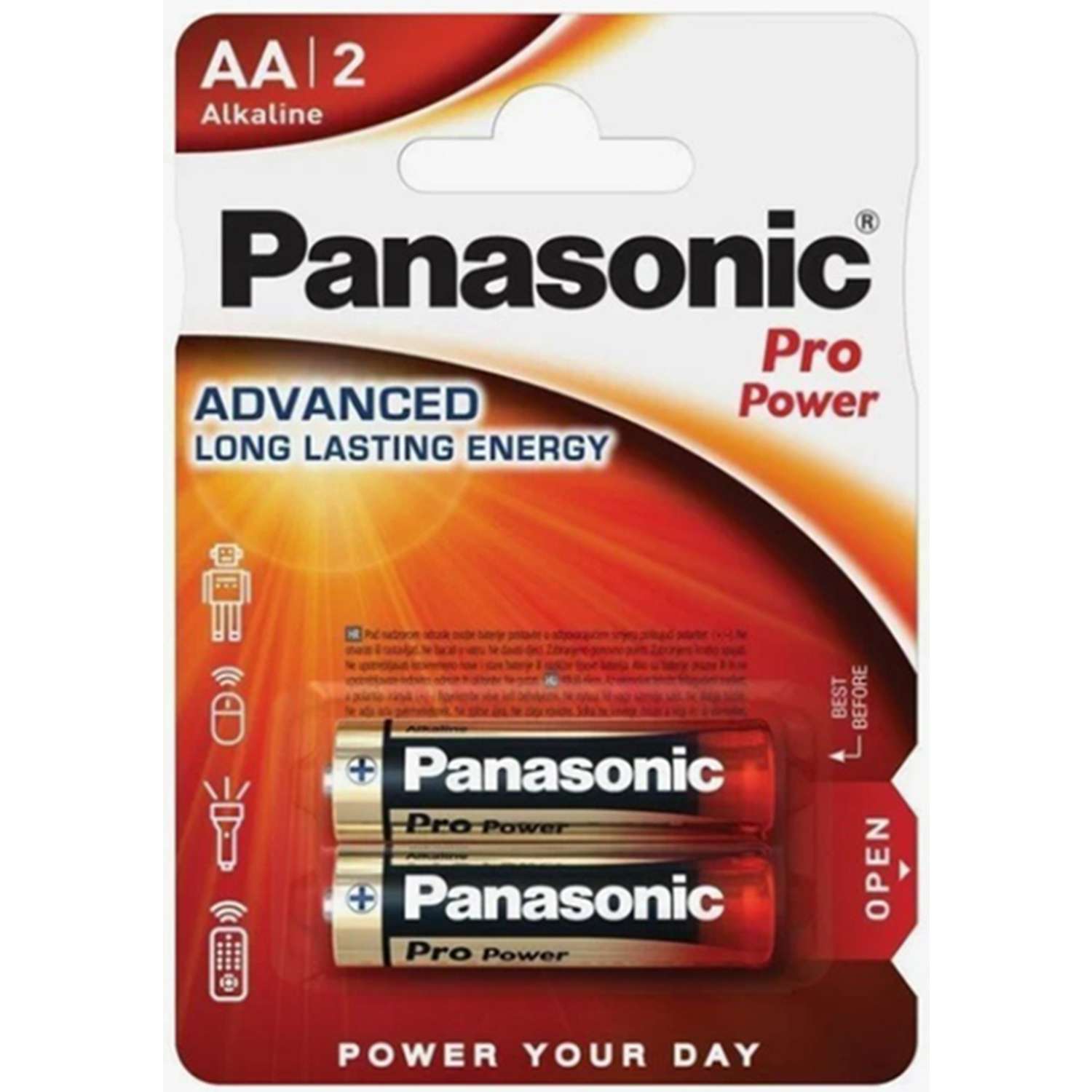 Щелочная батарейка PANASONIC AA Pro Power в блистере 2шт LR6XEG/2BP - фото 1