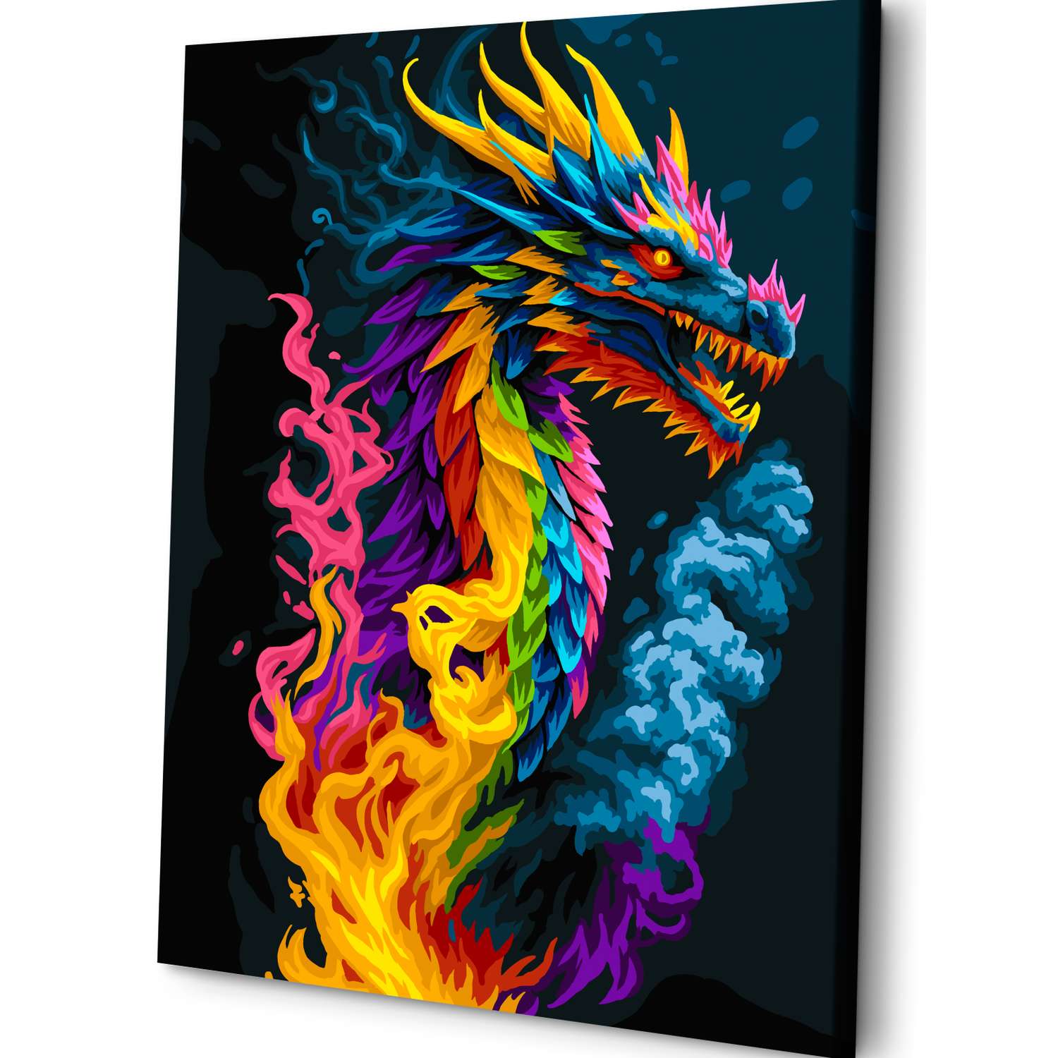 Картина по номерам Art sensation холст на подрамнике 40х50 см Красочный дракон - фото 1