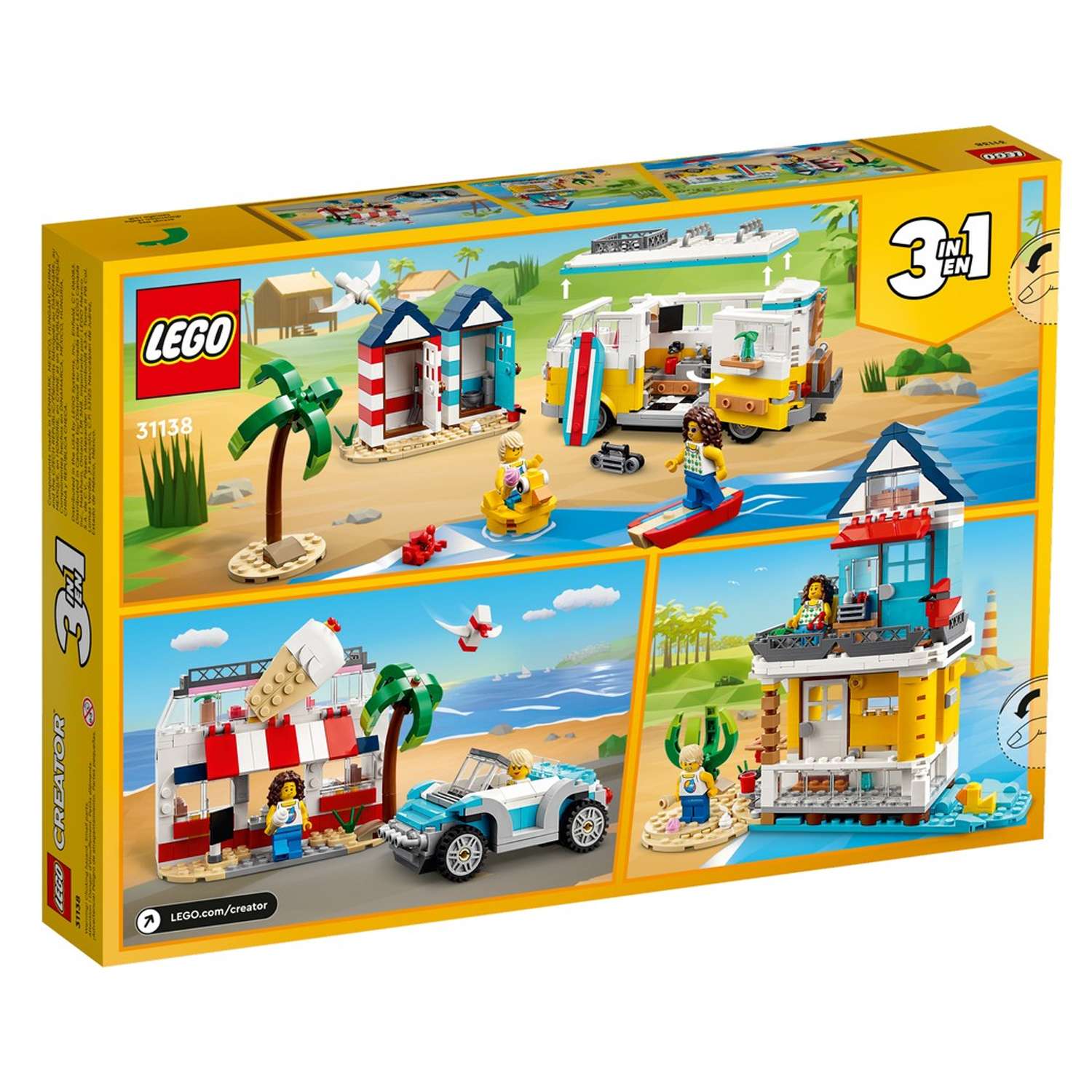 Конструктор детский LEGO Creator 3-in-1 Туристический фургон на пляже 31138 - фото 9