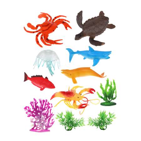 Фигурки животных Морских Наша Игрушка набор игровой для развития и познания 11 шт