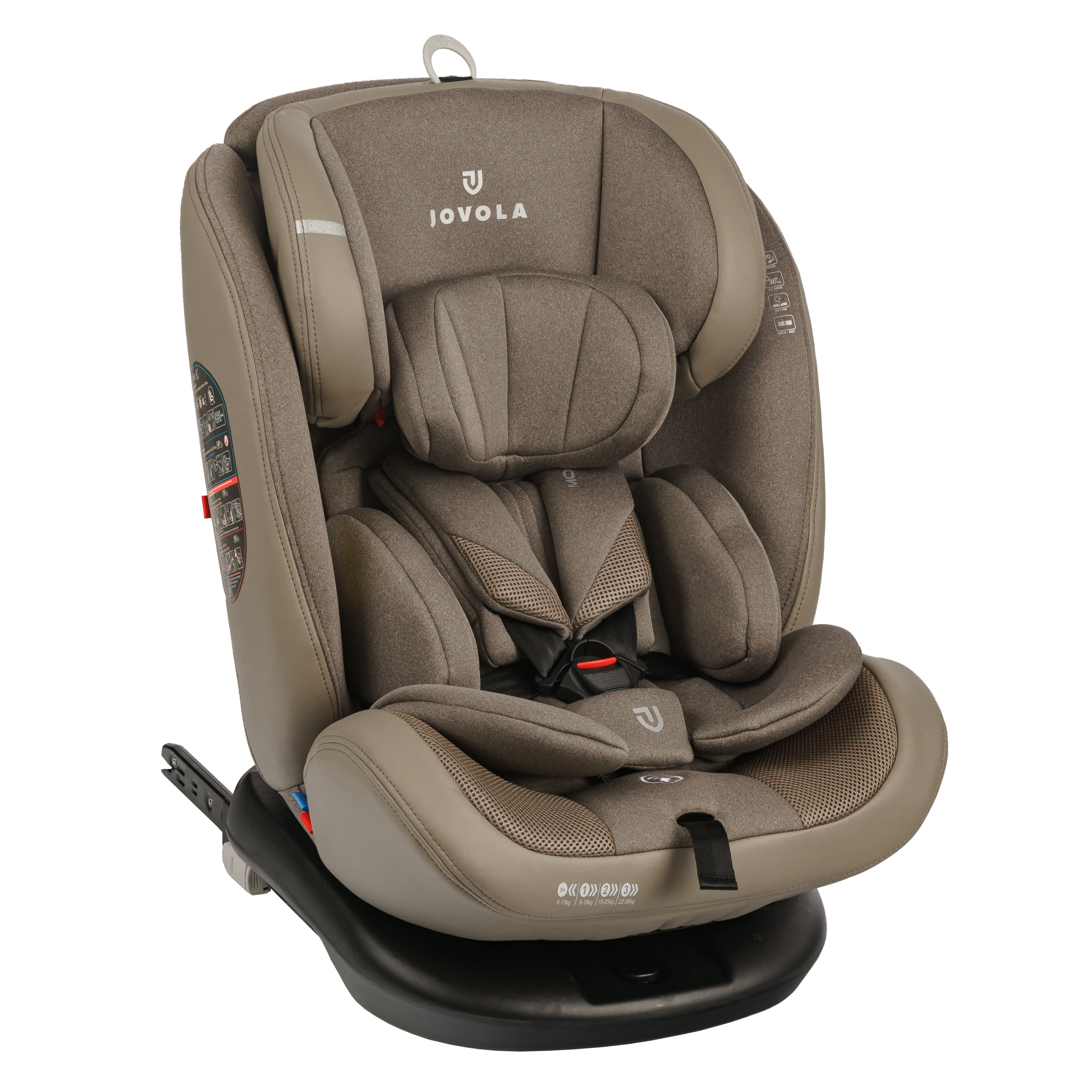 Автокресло JOVOLA MOON ISOFIX группа 0+1+2+3 (0-36 кг) бежевый - фото 13