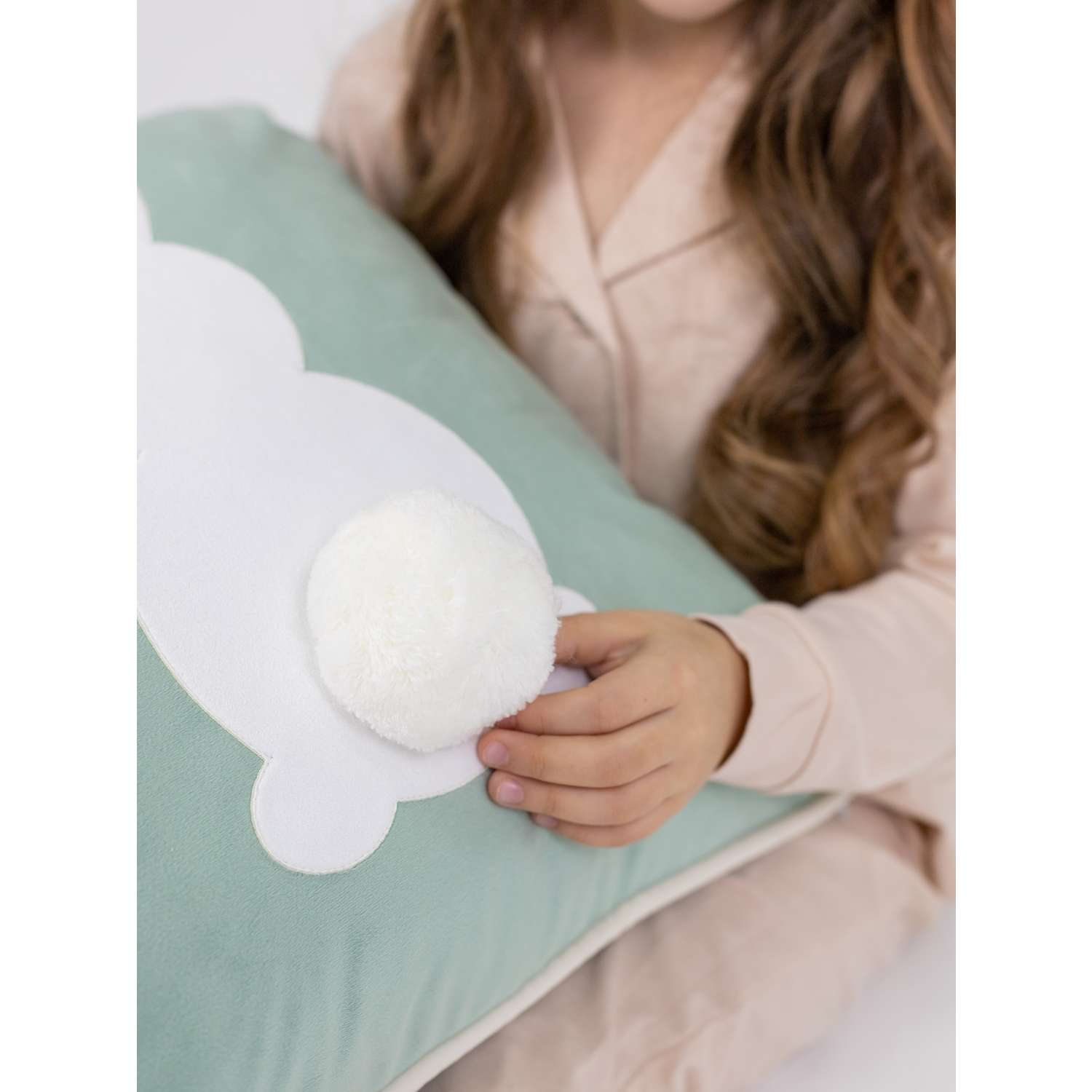 Подушка декоративная детская Мишель Зайка мятный цвет - фото 7