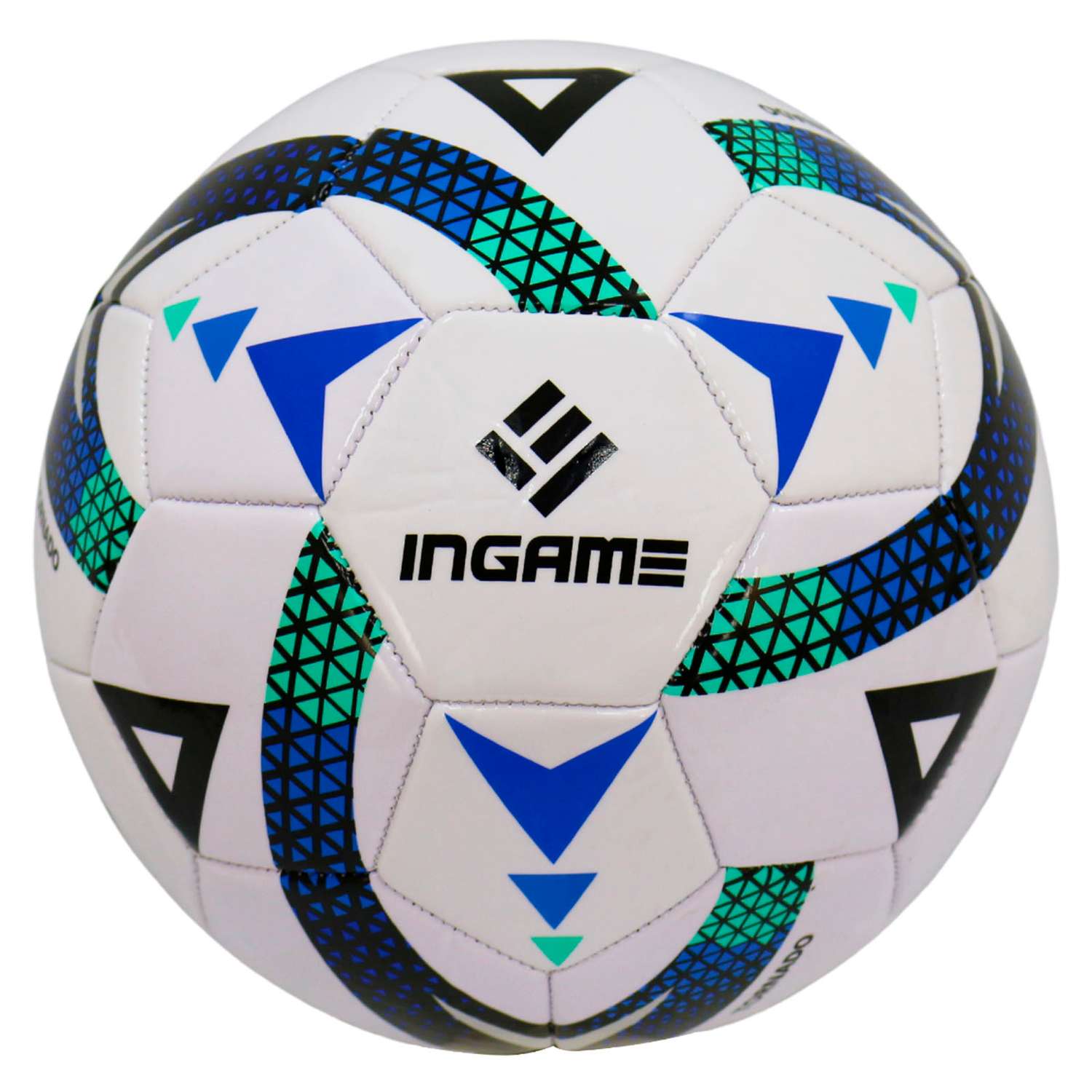 Мяч футбольный InGame Tornado №5 синий - фото 1