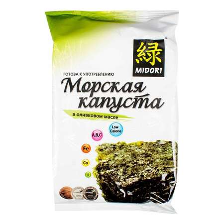 Морская капуста Midori сушеная обжаренная в оливковом масле 5г