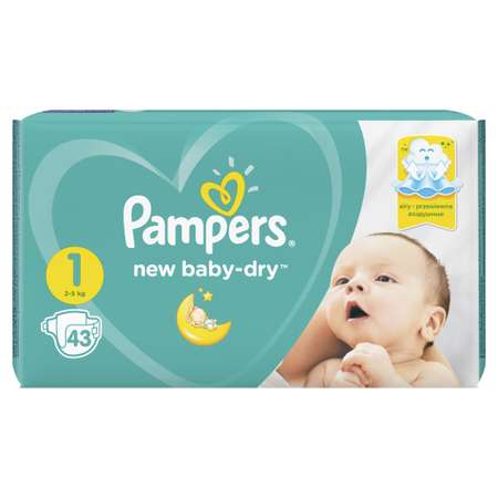 Подгузники Pampers New Baby-Dry 43 шт. 1 2-5 кг