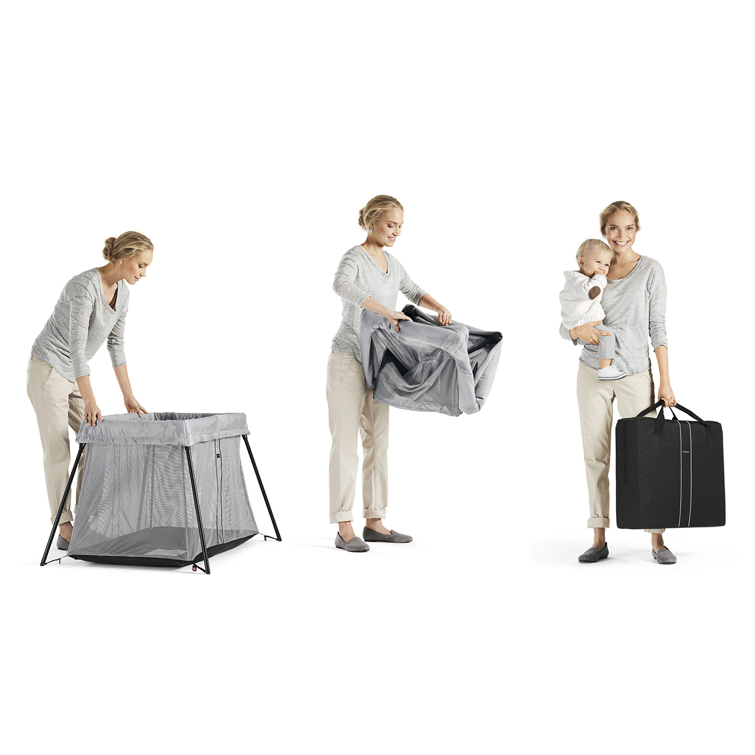 Манеж-кровать BabyBjorn Travel Cot Light Airy Mesh 402.13 - фото 2