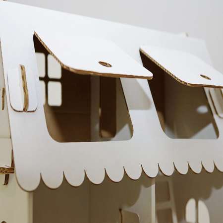 Кукольный домик из картона Attivio Четыре комнаты(белый )
