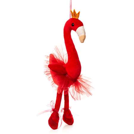 Мягкая игрушка МАЛЬВИНА Фламинго Майя / красная / 42 см