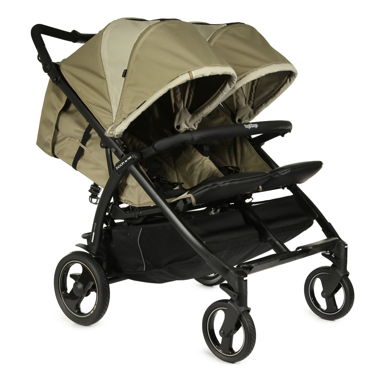 Коляска прогулочная для близнецов Peg-Perego Book For Two Classic Beige - фото 1