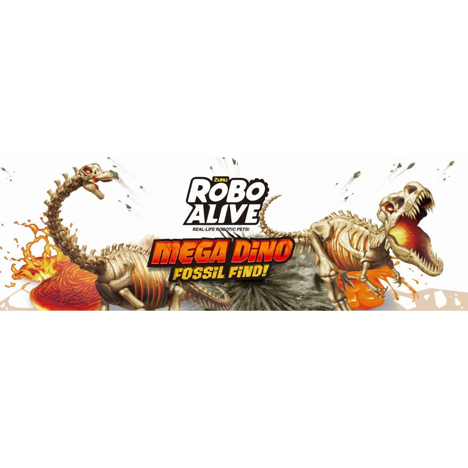 Игрушка сюрприз ZURU Robo Alive Mega Dino Fossil раскопки динозавра со светом и звуком - фото 20