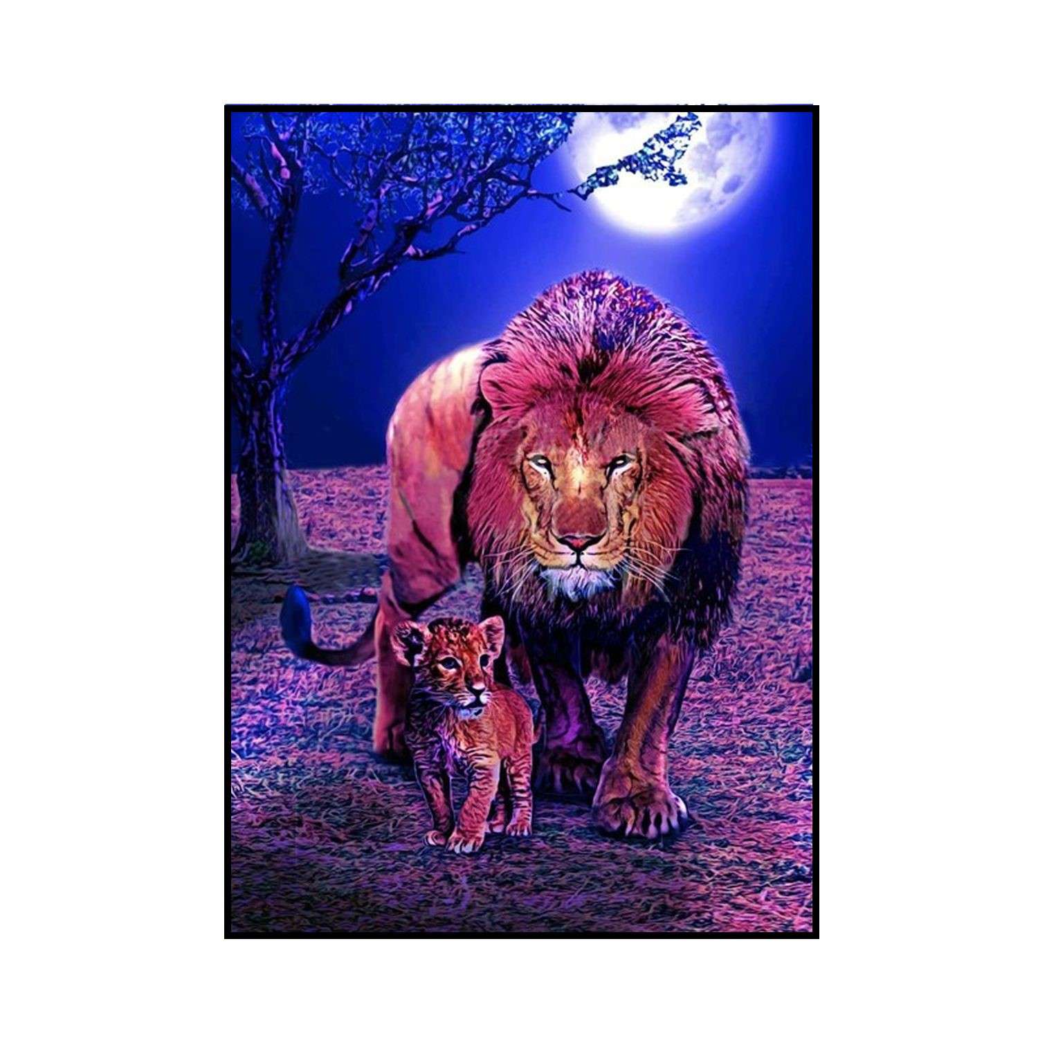 Алмазная мозаика Seichi Лев со львёнком 50х65 см - фото 2
