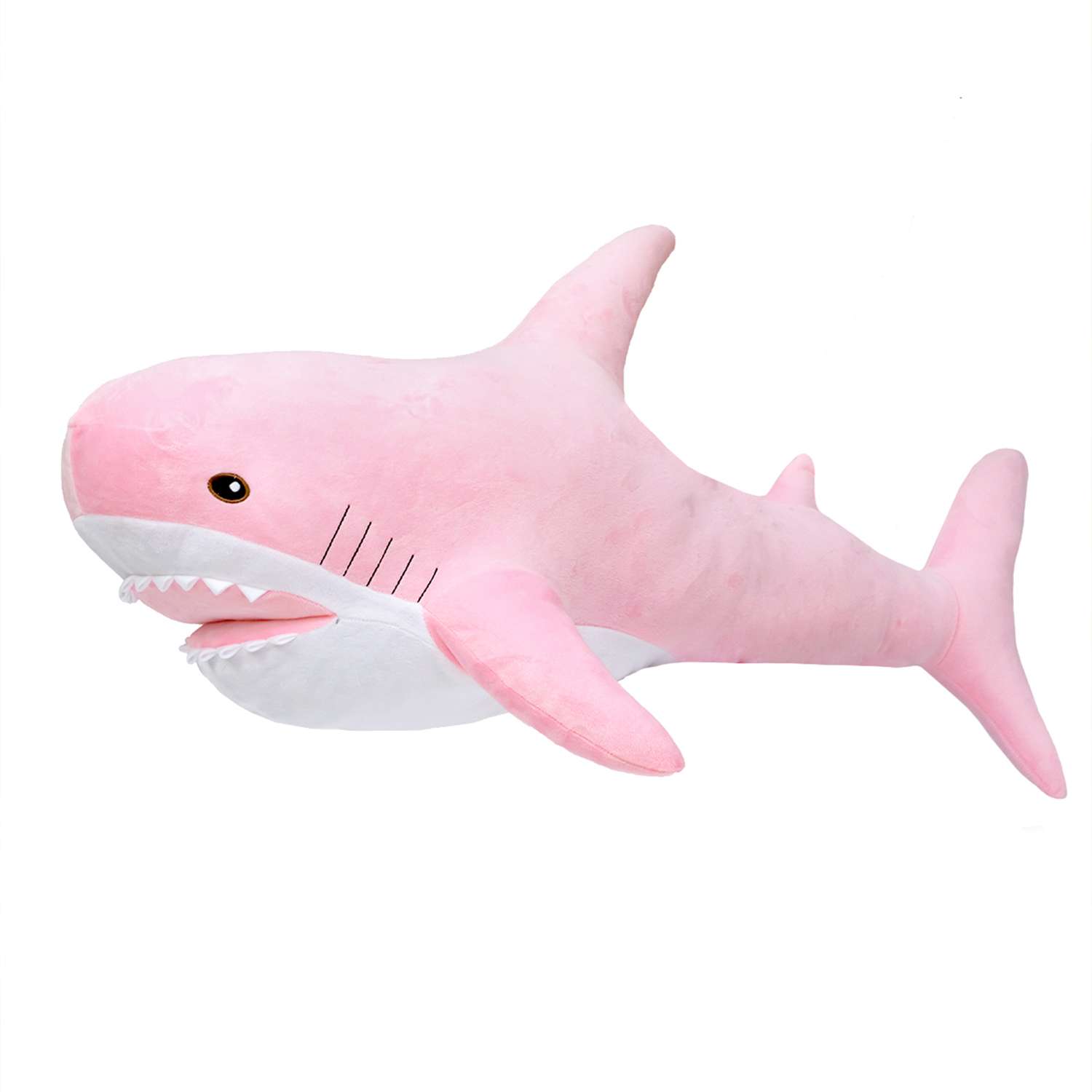 Мягкая игрушка GoldStitch Акула 100 см с карманом розовая - фото 1
