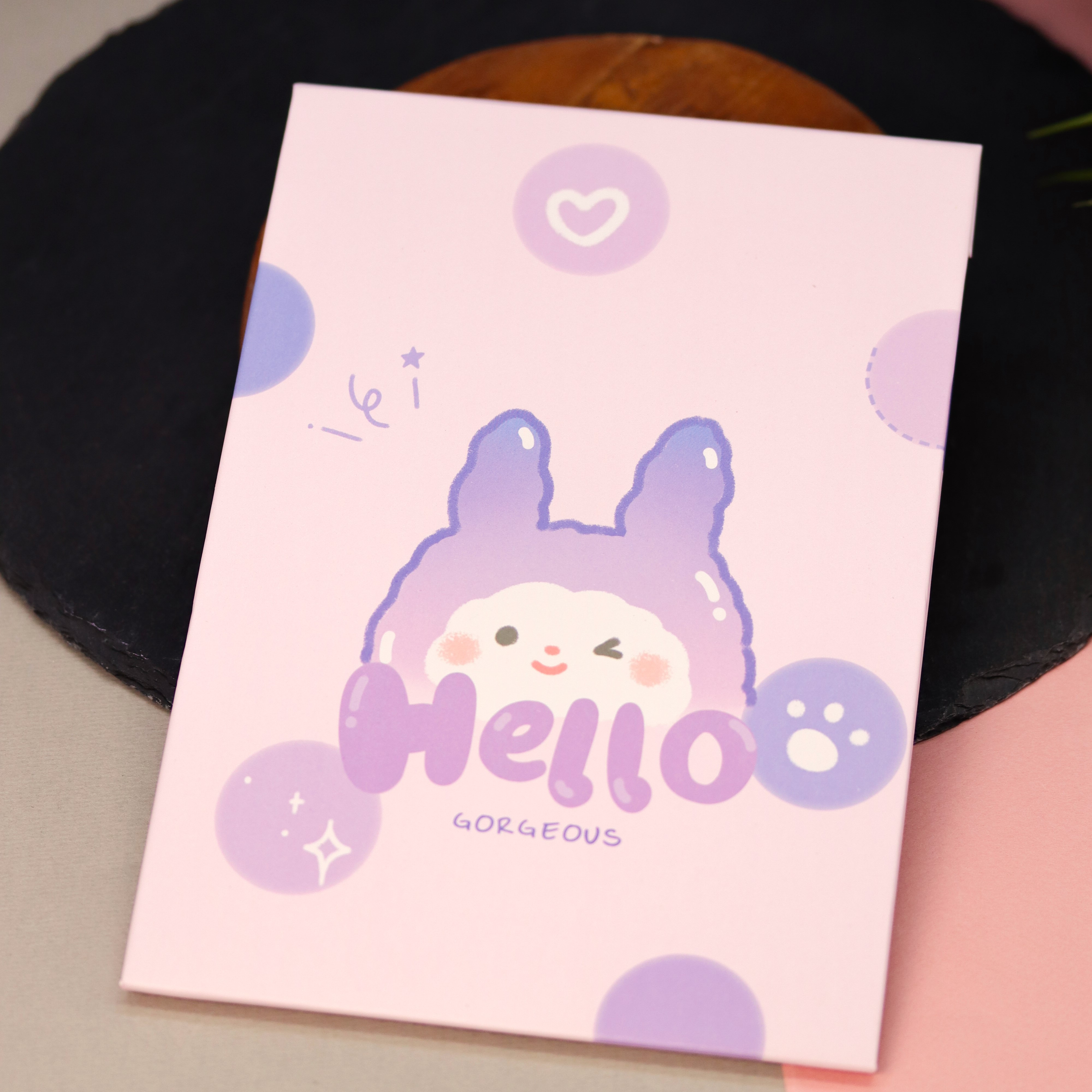 Зеркало настольное для макияжа iLikeGift Hello bunny purple - фото 4