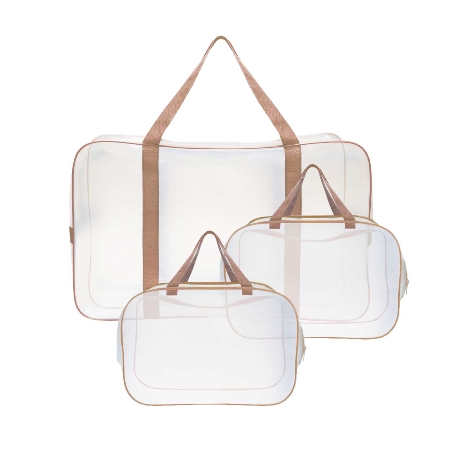 Набор для роддома ForBaby прозрачные сумки 3 шт - бежевый цвет - фото 1