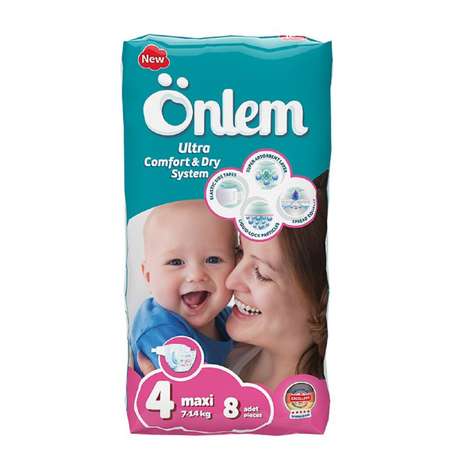 Детские подгузники Onlem Classik 4 (7-14 кг) mini 8 шт в упаковке
