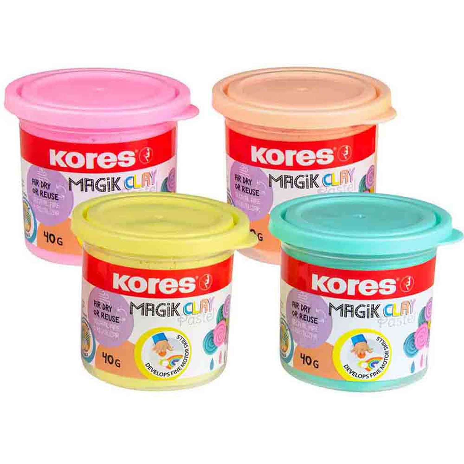 Тесто для лепки Kores набор Magik Clay Paste 4 цвета 1536762 - фото 2