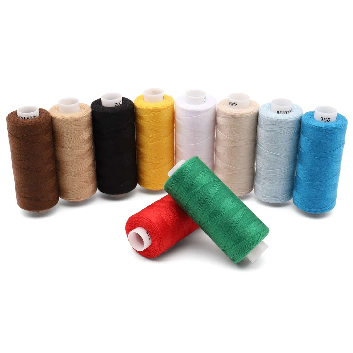 Набор ниток Bestex для шитья трикотажа ткани легкой и средней плотности 40/2 Основные цвета 400 ярд 10 шт - фото 1