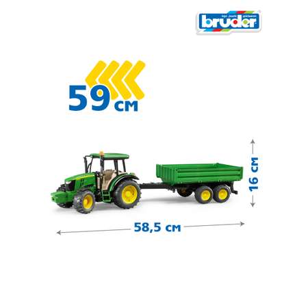 Игрушка BRUDER Трактор John Deere 5115M с прицепом