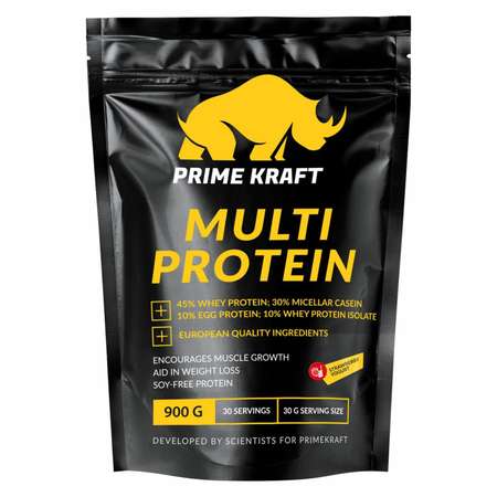 Протеин комплексный Prime Kraft Multi Protein клубничный йогурт 900г