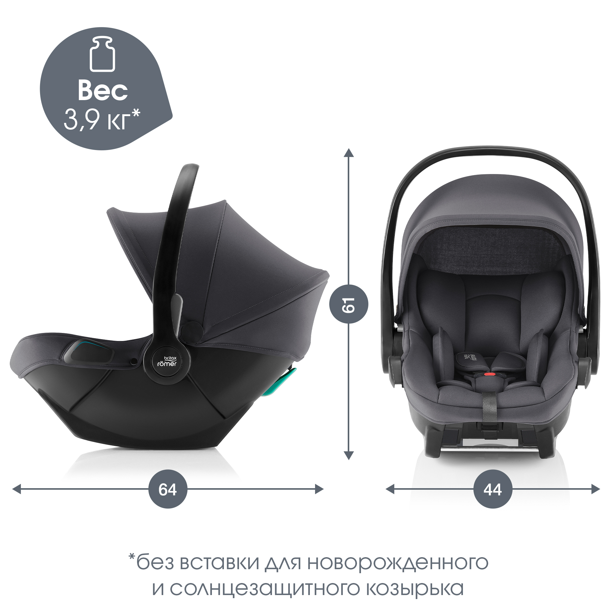 Автокресло Britax Roemer Baby-Safe Core Midnight Grey - фото 16